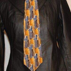 Jimmy V Jim Valvano Foundation Collection Two SILK TIE Abstract blues gold brown